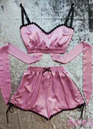 Шелковый комплект, пижама из шелка армани, coquette vintage lolita style