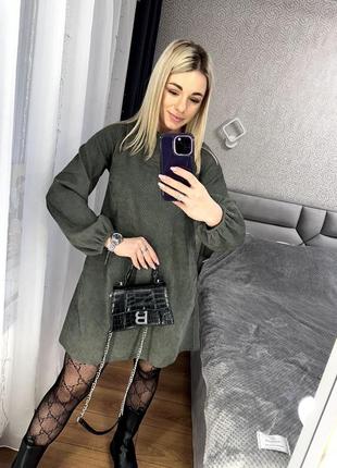 Сукня мікровельветова плаття з довгим рукавом4 фото