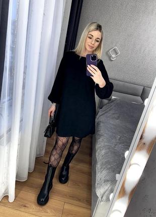 Сукня мікровельветова плаття з довгим рукавом2 фото