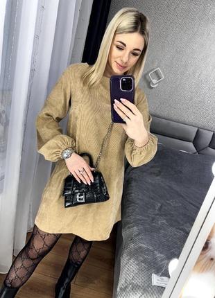 Сукня мікровельветова плаття з довгим рукавом7 фото