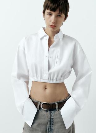 Укорочена блуза, рубашка , сорочка zara