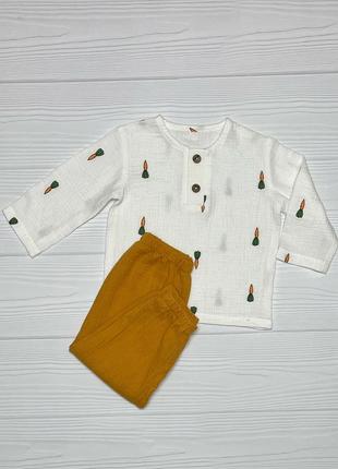 Костюм муслиновый детский для мальчика (рубашка и штаны) кmxssht-26