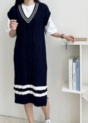 Вязаное платье, жилет shein2 фото