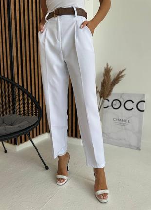 Ділові крепові брюки жіночі зі стрілками🕊️ пояс в комплекті