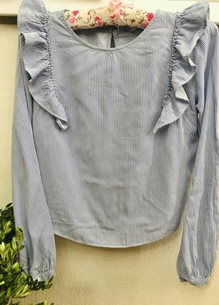 Блуза з рюшами bershka xs s р. 152-1589 фото