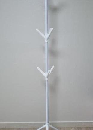 Вішалка підлогова для одягу сумок речей біла нова висока3 фото
