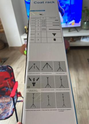 Вішалка підлогова для одягу сумок речей біла нова висока5 фото