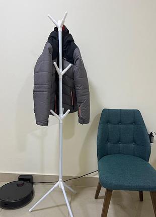 Вішалка підлогова для одягу сумок речей біла нова висока2 фото