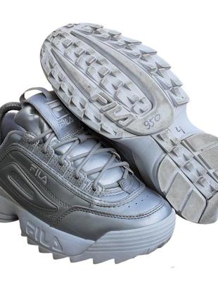 Fila disruptor 2 metallic silver sneakers nike adidas reebok puma філа снікери5 фото