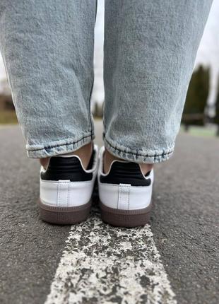 Adidas samba white black gum5 фото