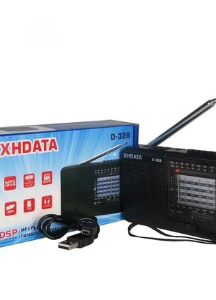 Радіоприймач xhdata d328 fm/am/sw mp3 bluetooth, dsp чип, є укв діапазон 64-108 мгц, fm радио
