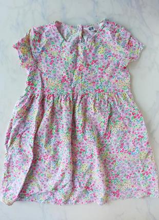 Платье цветочный принт h&m для девочки 3-5 лет