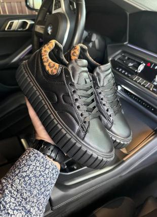 Кеды кожаные женские черные black leo! натуральная кожа! все размеры! кеды женские черные хит!