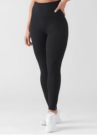 Спортивные черные лосины plus size с широким поясом