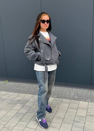 Жіноча куртка косуха кашемир, сіра s