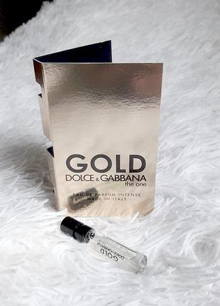 Dolce & gabbana the one gold eau de parfum intense💥оригинал пробник 1,5 мл mini spray в книжке