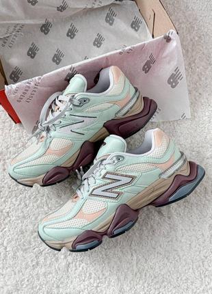 Крутые женские кроссовки New balance 9060 clay ash linen vintage rose мятные
