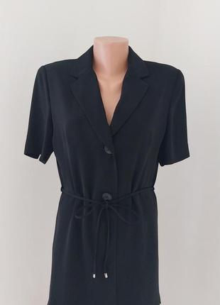 Брендовый стильный удлиненный пиджак жакет с коротким рукавом betty barclay