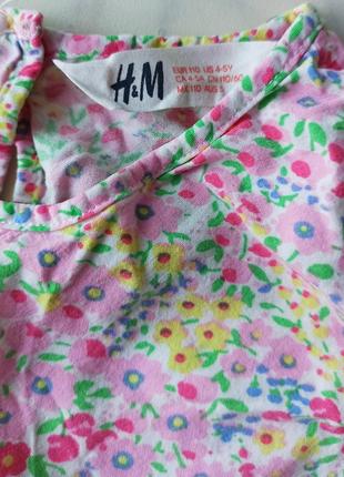 Платье цветочный принт h&m для девочки 3-5 лет6 фото