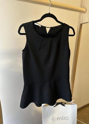 Promod блуза баска ідеальний крій чорна в стилі zara