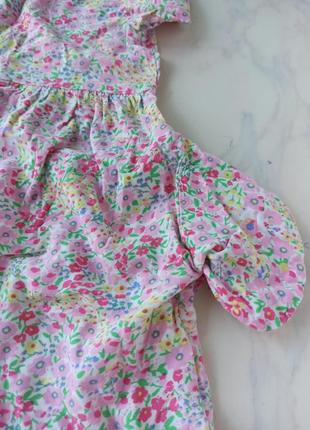 Платье цветочный принт h&m для девочки 3-5 лет8 фото