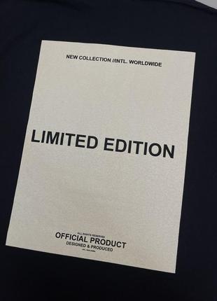 Новая черная оверсайз футболка boohoo limited edition oversized black t-shirt, плотная, плотная, свободная, широкая, с принтом3 фото