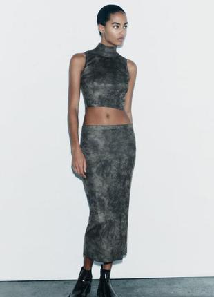 Женский костюм zara юбка и топ