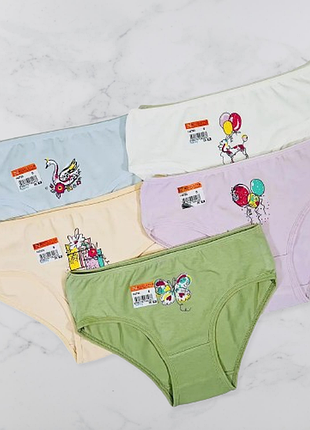 Трусики детские хлопковые для девочки nicoletta турочница 5 шт в упаковке, набор трусиков