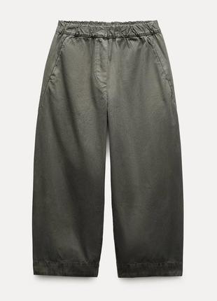 Брюки/кюлоты хаки zara. новые!
