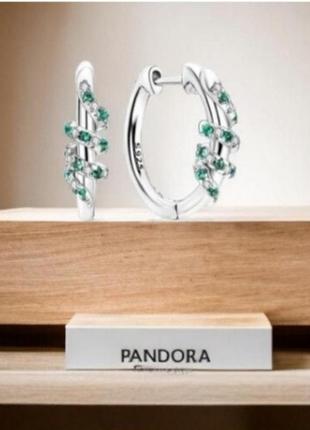 Сережки кільця срібло silver_pandora original серьги кольца1 фото