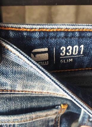 Джинсы синие 3301 slim g star raw 30/322 фото