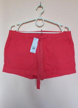Свет коралловые хлопковые шорты, шортики 100% хлопок 46-48 г.