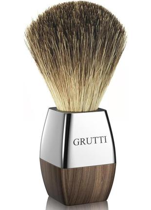 Щітка для гоління grutti, 100% борсукова шерсть, помазок для гоління