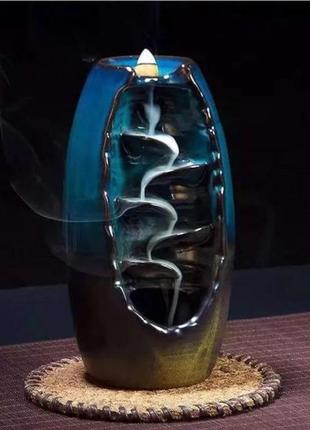 Керамическая аромакурильница aroma backflow, водопад дыма, подставка под благовония,...