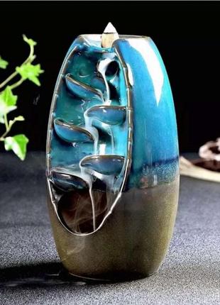 Керамическая аромакурильница aroma backflow, водопад дыма, подставка под благовония,...