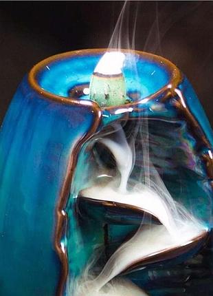 Керамическая аромакурильница aroma backflow, водопад дыма, подставка под благовония,...