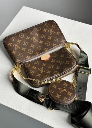 Сумка  в стиле louis vuitton multi pochette brown/green8 фото