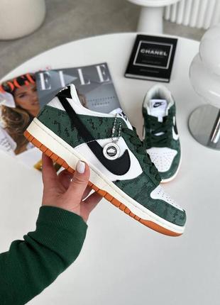 Кроссовки nike dunk green snake1 фото