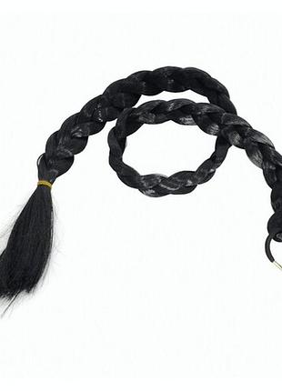 Черная коса из искусственных волос 80 см