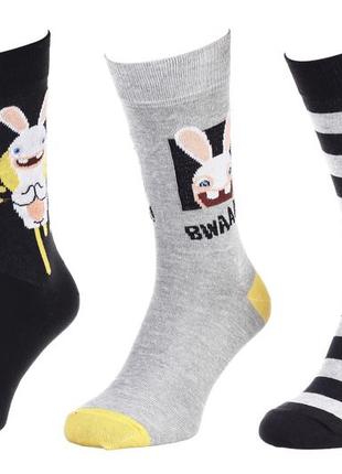 Шкарпетки lapins cretins lapin + main jointe 3p чорний, сірий чол 40-46 арт 93153362-1