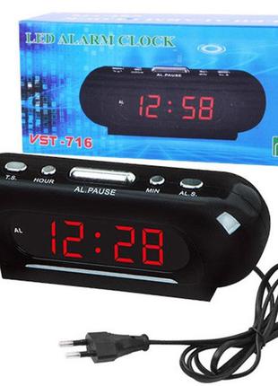 Годинник настільний цифровий електронний led vst-716-1, годинник oz-132 електронний світиться