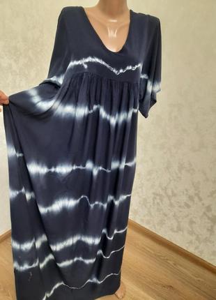 Вискозное свободное длинное макси платье тай дай италия8 фото