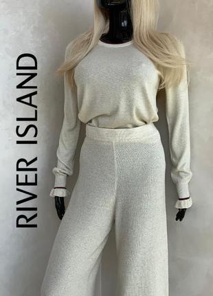 River island свободные брюки брюк кюлоты с люрексом