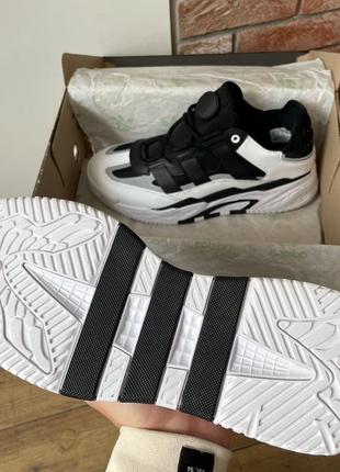 Кроссовки мужские adidas niteball black white7 фото
