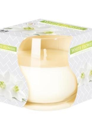 Ароматична свічка в скляному стакані "білі квіти"