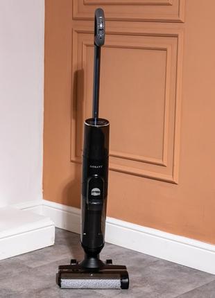 Вертикальный пылесос sokany sk-13039 аккумуляторный для сухой и влажной уборки, черный