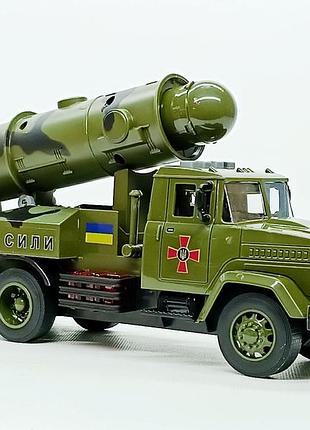 Машинка автопром военная техника " краз ракетная установка" kr-2202-02