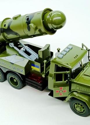 Машинка автопром военная техника " краз ракетная установка" kr-2202-022 фото