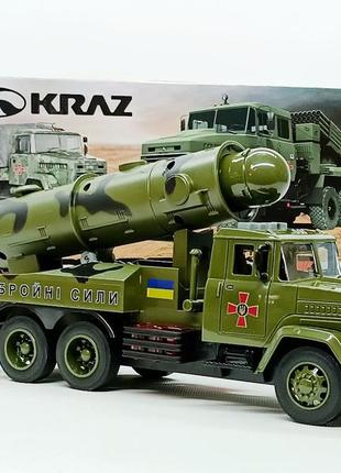 Машинка автопром военная техника " краз ракетная установка" kr-2202-024 фото