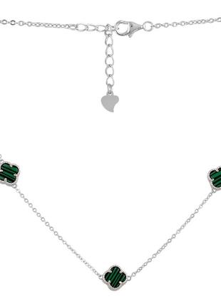 Серебряное колье silverthin с малахитом, вес изделия 6,12 гр (2128854) 5257 размер